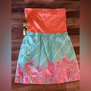 Lilly Pulitzer strapless dress & 2 Lilly Pulitzer bangles